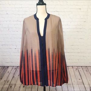 -Forever 21  High Low Zip Up Blouse Size 2X
